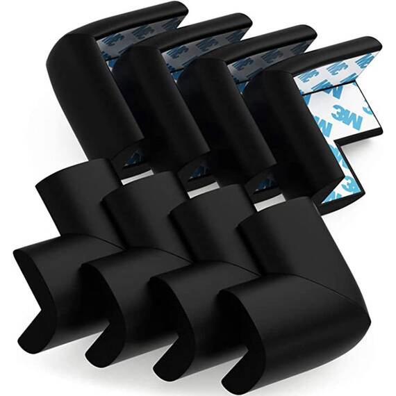Set 4 aparatori moi pentru colturi, pentru copii, SIPO Baby Safety, Negru - 20- Roveli