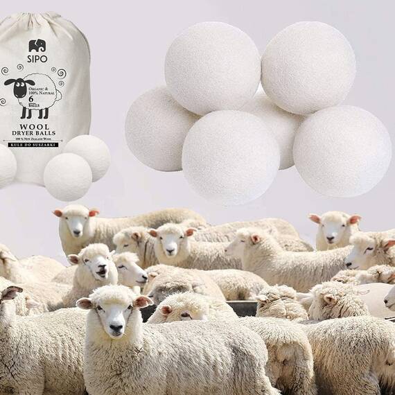 Bile pentru uscator, 6 bucati, din lana ecologica 100% din Noua Zeelanda - 3- Roveli