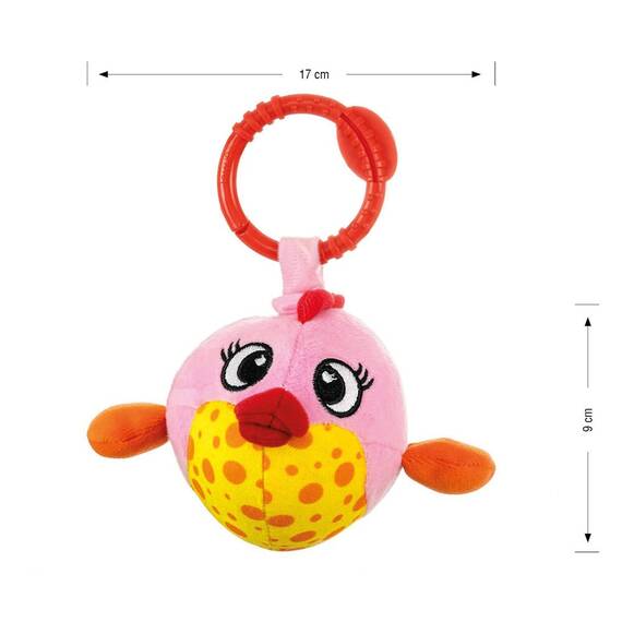 Jucarie din plus pentru agatat, fosnaie si vibreaza, Baby Fish Pink - 3- Roveli