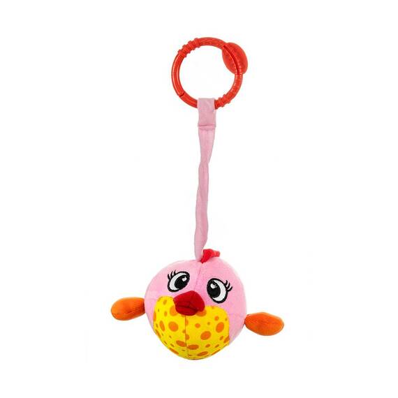 Jucarie din plus pentru agatat, fosnaie si vibreaza, Baby Fish Pink - 6- Roveli