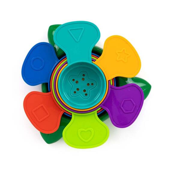 Jucarie de baie cu 6 cupe colorate, Stacking Flower - 5- Roveli