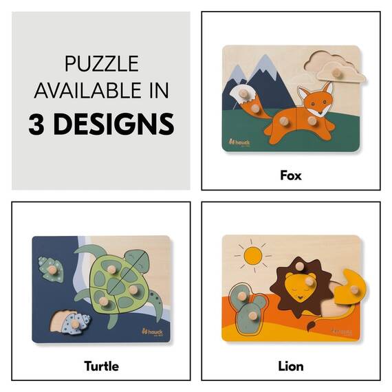 Puzzle din lemn certificat FSC, cu piese imbinate, Hauck, Fox - 4- Roveli