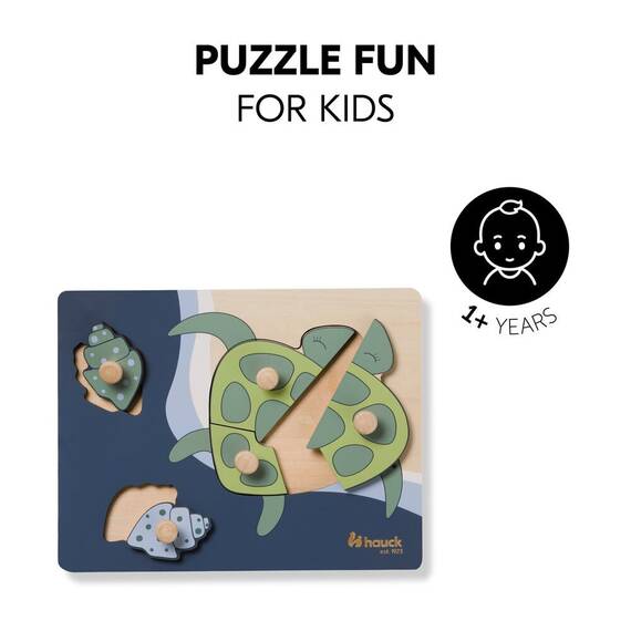 Puzzle din lemn certificat FSC, cu piese imbinate, Hauck, Turtle - 8- Roveli