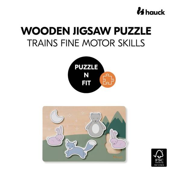 Puzzle din lemn certificat FSC, Hauck, Forest - 3- Roveli