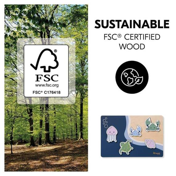 Puzzle din lemn certificat FSC, Hauck, Sea - 8- Roveli