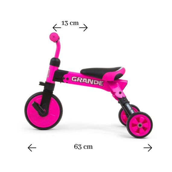 Tricicleta pliabila, transformabila in Bicicleta fara pedale, Grande Pink - 8- Roveli