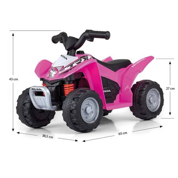 ATV electric pentru copii licenta Honda 18-36 Luni cu sunete si lumini Pink - 9- Roveli