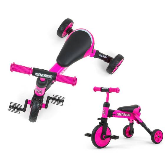 Tricicleta pliabila, transformabila in Bicicleta fara pedale, Grande Pink - 5- Roveli