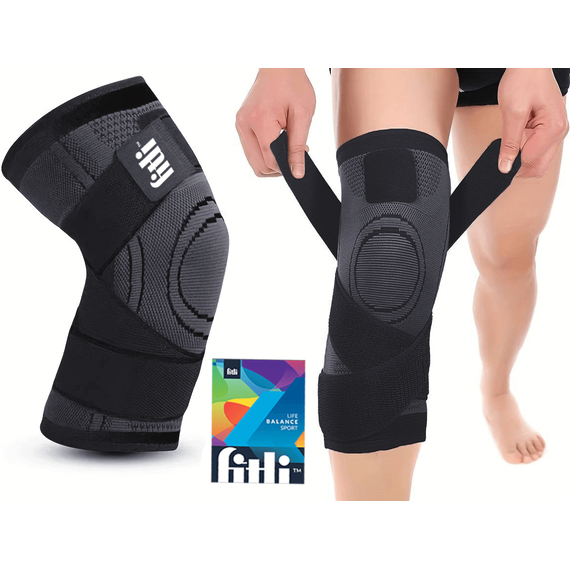 Genuchiera elastica, orteza cu stabilizare, sustinere pentru genuchi cu compresie rotula,marimea L - - Roveli
