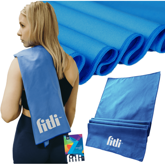 Prosop cu uscare rapida 50 cm x 90 cm, microfibre, Albastru - - Roveli