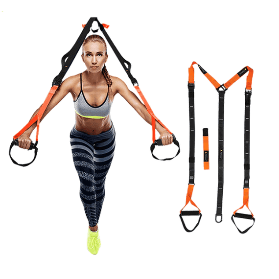 Sistem suspensie TRX Crossfit, Negru-Portocaliu - 3- Roveli