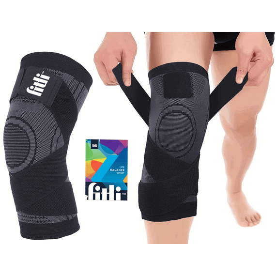Genuchiera elastica, orteza cu stabilizare, sustinere pentru genuchi cu compresie rotula,marimea L - 14- Roveli