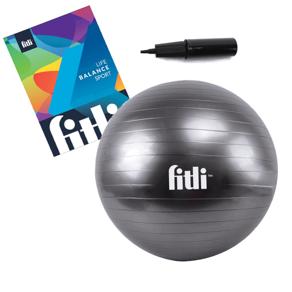 Minge fitness 75cm, Fitli, pentru exercitii gimnastica, aerobic, pilates, recuperare, pompa inclusa, Antrachite - 8- Roveli