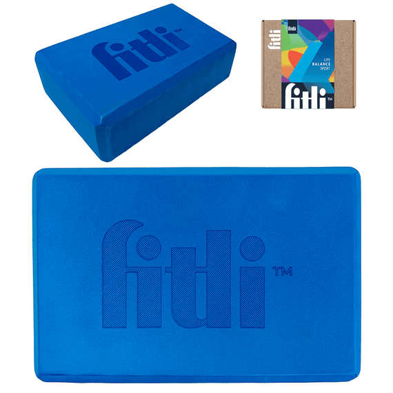 Cub pentru Yoga si Pilates, Fitness block, 23x15cm,FitLi, Albastru - 5- Roveli