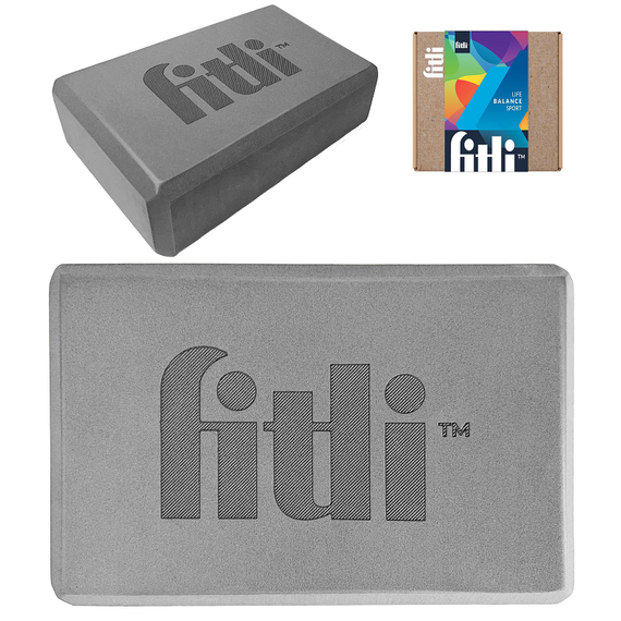 Cub pentru Yoga si Pilates, Fitness block, 23x15cm,FitLi, Gri - - Roveli