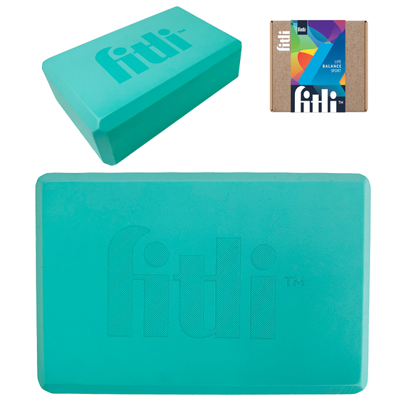 Cub pentru Yoga si Pilates, Fitness block, 23x15cm,FitLi, Turcoaz - - Roveli