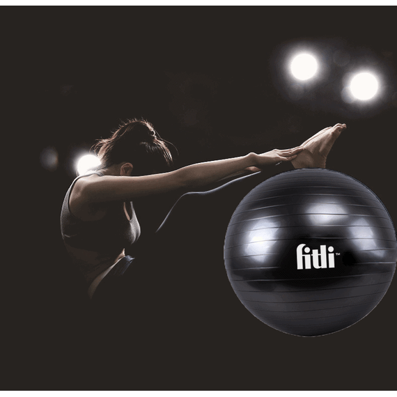 Minge fitness 75cm, Fitli, pentru exercitii gimnastica, aerobic, pilates, recuperare, pompa inclusa, Antrachite - 7- Roveli