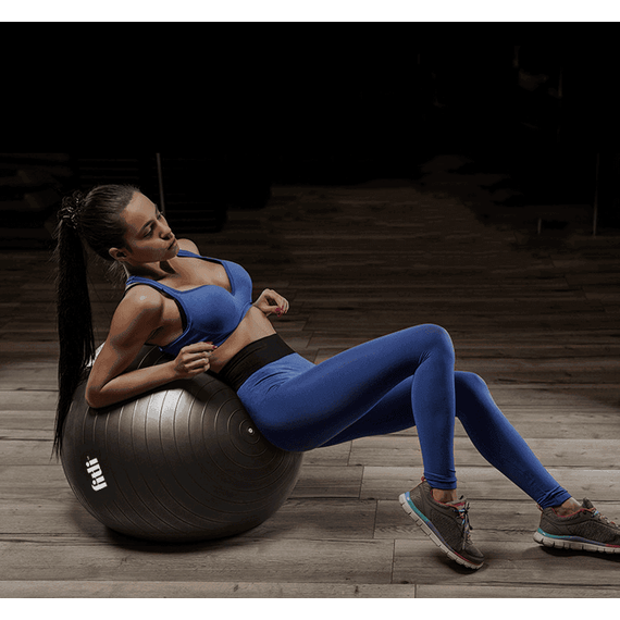Minge fitness 75cm, Fitli, pentru exercitii gimnastica, aerobic, pilates, recuperare, pompa inclusa, Antrachite - 6- Roveli