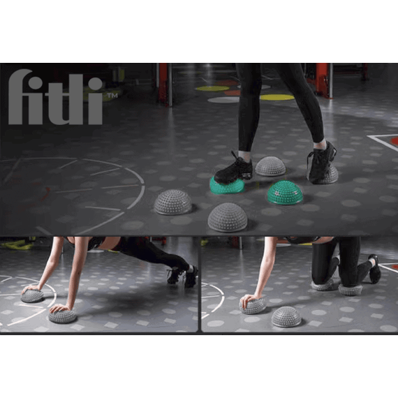 Set doua emisfere senzoriale pentru exercitii de echilibru, pompa inclusa, 16 cm, FitLi, Negru - 2- Roveli