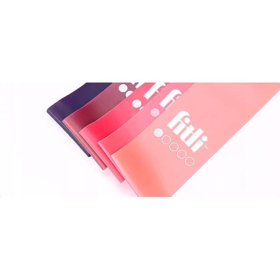 Set 5 benzi elastice cu diferite niveluri de dificultate,FitLi, Multipink - 8- Roveli