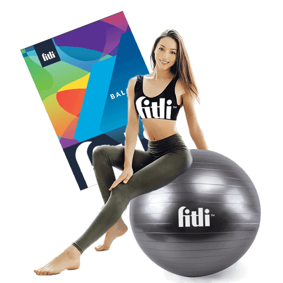 Minge fitness 75cm, Fitli, pentru exercitii gimnastica, aerobic, pilates, recuperare, pompa inclusa, Antrachite - 3- Roveli