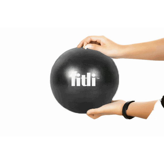 Minge fitness 22cm,FitLi,  pentru exercitii gimnastica, aerobic, pilates, recuperare, pompa inclusa, Negru - 3- Roveli
