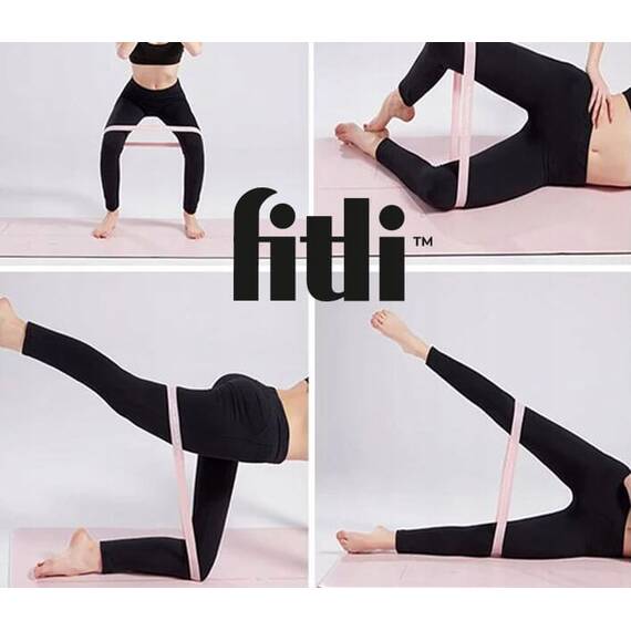 Set 5 benzi elastice cu diferite niveluri de dificultate,FitLi, Multipink - 6- Roveli