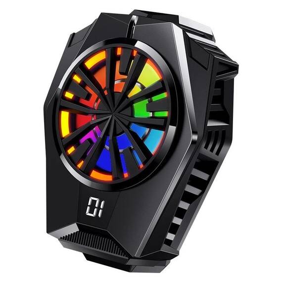 Ventilator de racire cu semiconductor pentru telefon, cu afisaj digital : Culoare - negru, Culoare (tm): negru - - Roveli