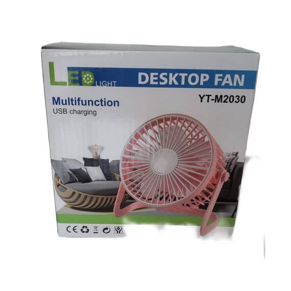 Ventilator desktop, portabil, multifunctional, reincarcabil USB : Culoare - alb, Culoare (tm): gri - - Roveli