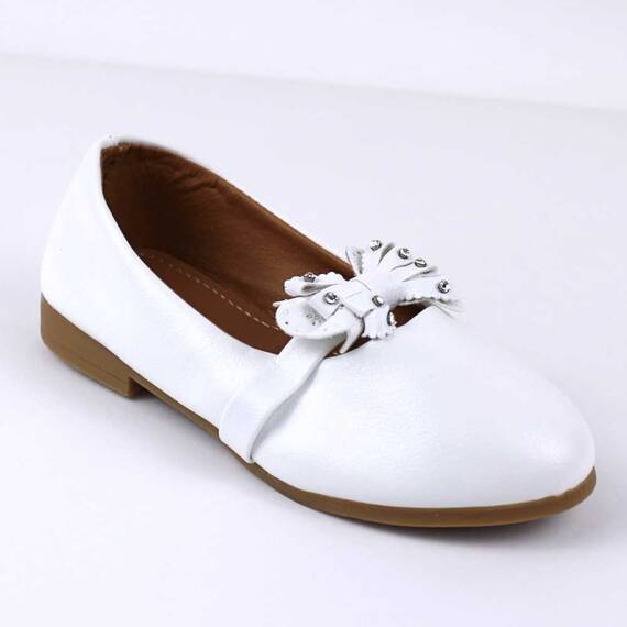 Balerini de copii, moi si confortabili, cu talpa joasa HY-5-WHITE, Culoare (12): Alb, Marime (12): 33 - - Roveli