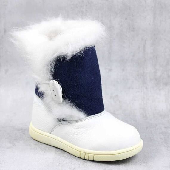 Cizme imblanite , pentru copii , din piele naturala 3142-BLEUMARIN/ALB, Culoare (12): Alb, Bleumarin, Marime (12): 27 - - Roveli