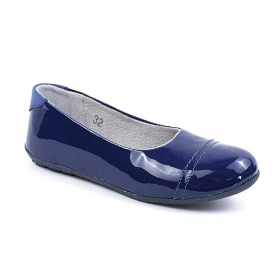 Balerini usori , din piele naturala lacuita , pentru copii 3221-BLEUMARIN, Culoare (12): Bleumarin, Marime (12): 31 - - Roveli