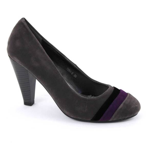 Pantofi de dama, din catifea, 7251-3-GREY-OUT, Culoare (12): Negru, Gri, Mov, Marime (12): 35 - - Roveli