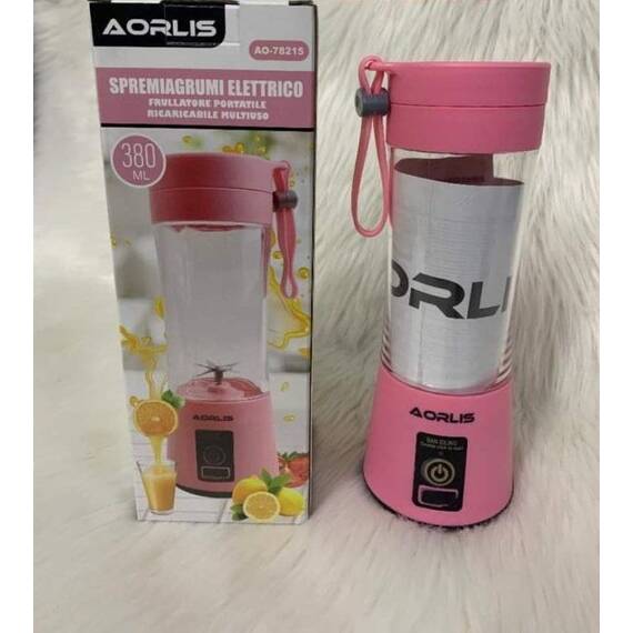 Mini blender electric portabil cu incarcare usb 380ml : Culoare - roz, Culoare (tm): roz - - Roveli