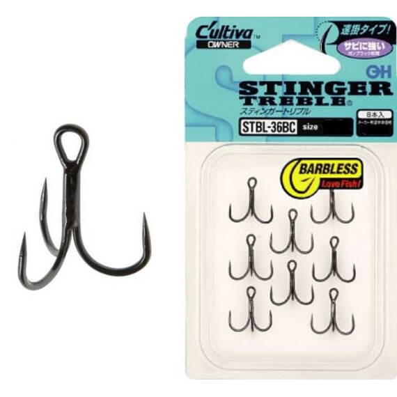 Ancora Owner STBL-36BC Black Crom Barbless - - Roveli