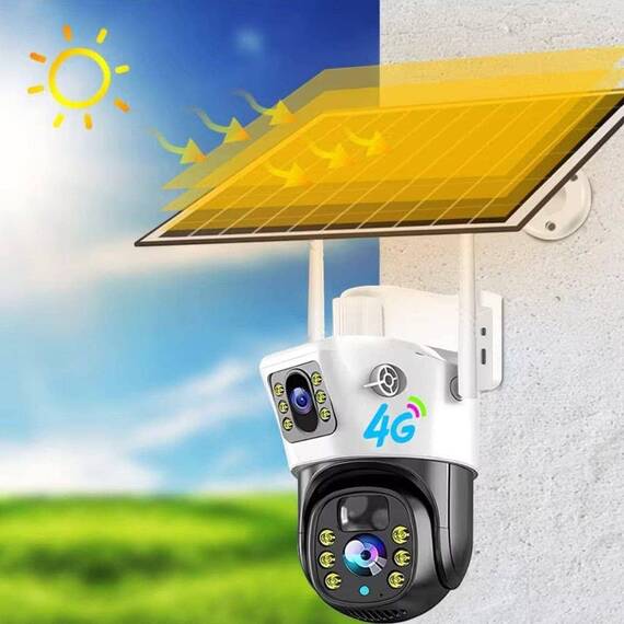Camera dubla de supraveghere 4G, panou solar, microfon, 12000mah - 6- Roveli