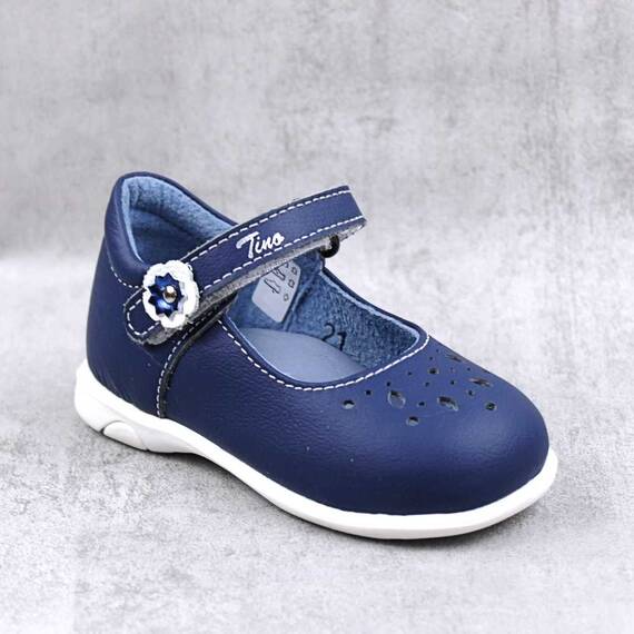 Pantofi usori , de copii , din piele naturala , cu perforatii  PRIMII PASI 7186-BLEU/BLEUMARIN, Culoare (12): Bleumarin, Marime (12): 21 - - Roveli