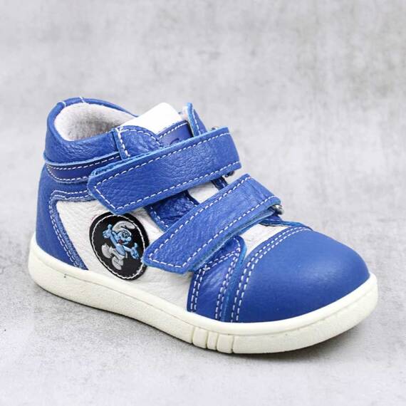 Ghete sport pentru copii , din piele naturala 3237-ALBASTRU/ALB, Culoare (12): Alb, Albastru, Marime (12): 21 - - Roveli