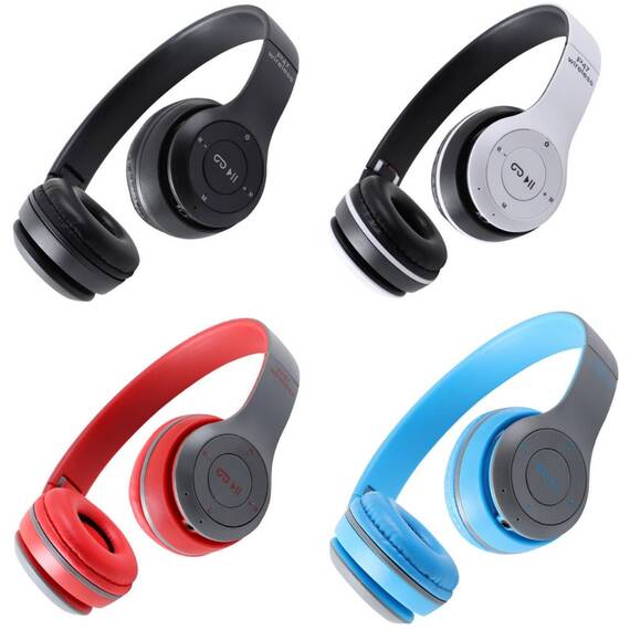 Casti wireless P47, microfon, slot SD, Bluetooth - - Roveli