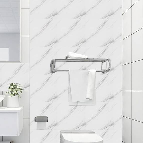 Set 4 placi decorative autoadezive, aspect marmorat, 60x60cm, PVC - 4- Roveli