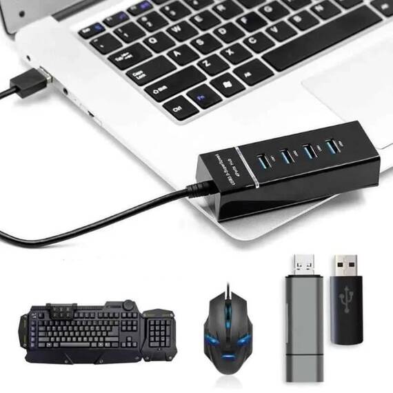 Hub 4 port USB 3.0, Q303, LED - 4- Roveli