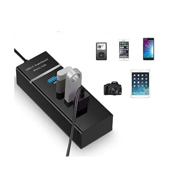 Hub 4 port USB 3.0, Q303, LED - 6- Roveli