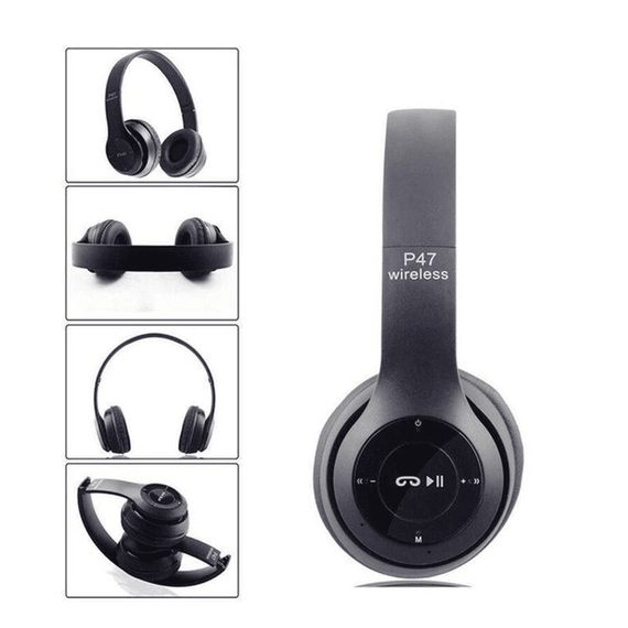 Casti wireless P47, microfon, slot SD, Bluetooth - 3- Roveli