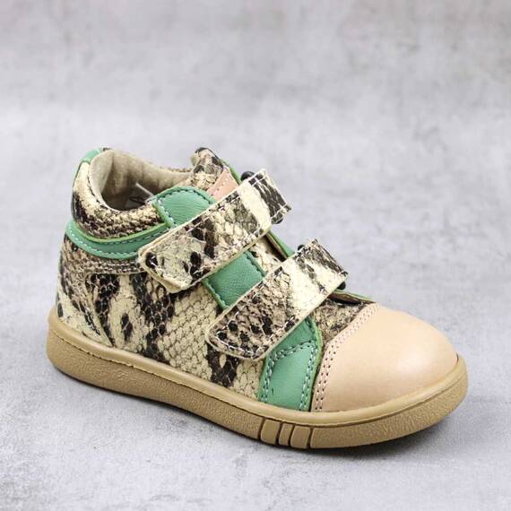 Ghete sport pentru copii ,  din piele naturala 3237-MULTICOLOR/BEJ, Culoare (12): Bej, Multicolor, Marime (12): 23 - - Roveli