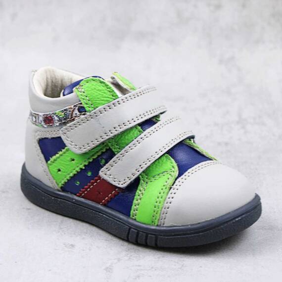 Ghete sport pentru copii , din piele naturala 3237-BLEUMARIN/GRI, Culoare (12): Gri, Verde, Bleumarin, Marime (12): 21 - - Roveli