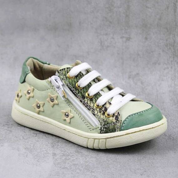 Pantofi sport , pentru copii , din piele naturala , cu fermoar lateral 1864-VERNIL/BOX, Culoare (12): Animal print, Marime (12): 28 - - Roveli