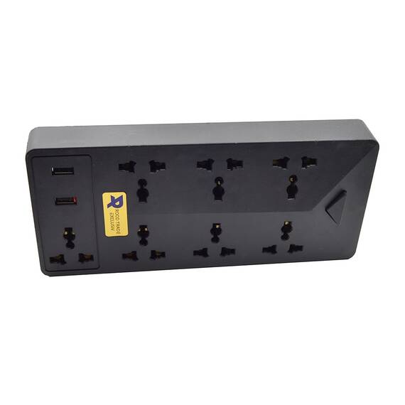 Prelungitor universal cu 7 prize si 2 USB, 3m - 2- Roveli