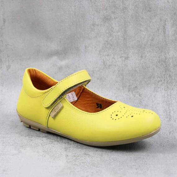 Balerini usori , de copii  , din piele naturala 1862-MUSTAR/MUSTAR1, Culoare (12): Galben, Marime (12): 35 - - Roveli