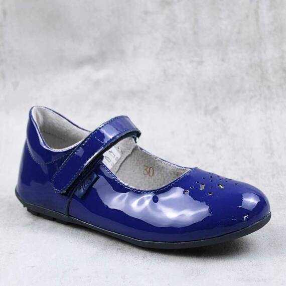 Balerini usori , de copii  , din piele naturala 1862-BLEUMARIN2, Culoare (12): Albastru, Marime (12): 32 - - Roveli