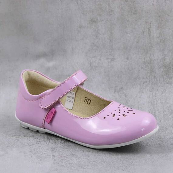 Balerini usori , de copii  , din piele naturala 1862-ROZ1, Culoare (12): Roz, Marime (12): 34 - - Roveli